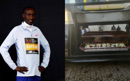 THE BODY OF KELVIN KIPTUM DEPARTS THE MORGUE FOR THE FUNERAL IN ITEN