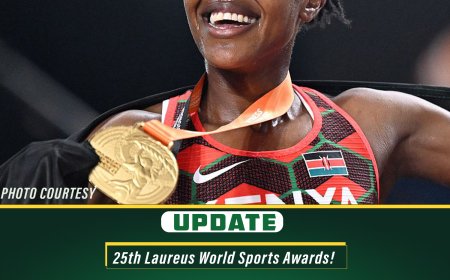Faith Kipyegon, the current 1,500-meter record holder and Olympic champion from Kenya has been nominated for Sportswoman of the Year at the 25th Laureus World Sports Awards.