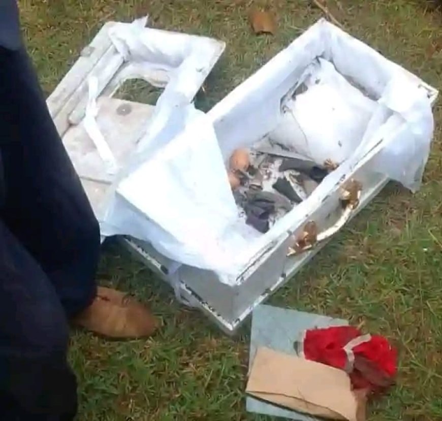 STARTLE AS KID`S CASKET FOUND IN THE KILALA DISPENSARY'S COMPOUND