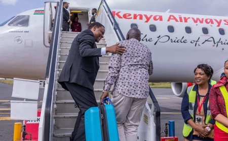 Deputy President Gachagua, boards a commercial flight carrying his own bag
